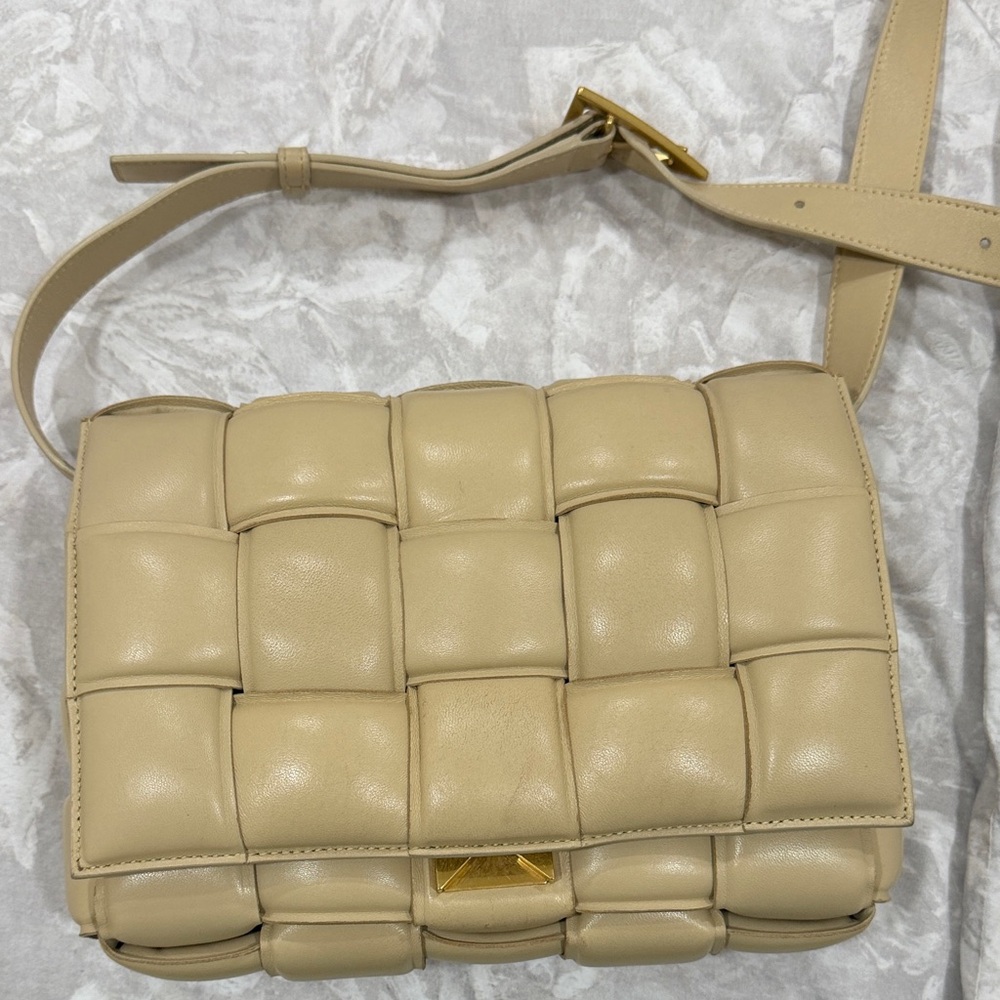 Bottega Veneta Tan Padded Crossbody Bag